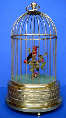 Griesbaum Singvogelautomat im Kfig mit knstlichem Vogel